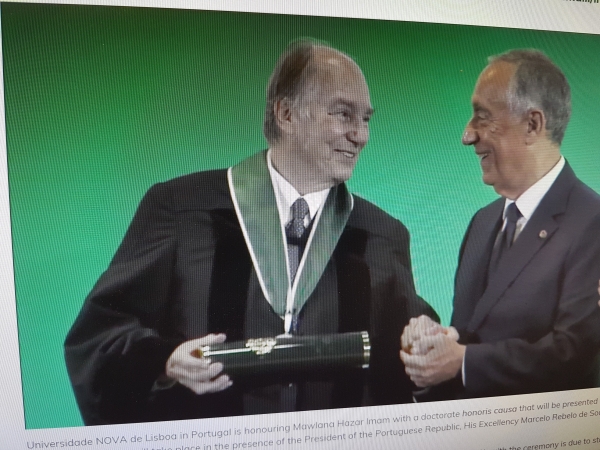 H.H. The Aga Khan receiving the award from President Professor Marcelo Rebelo de Sousa  2017-07-20